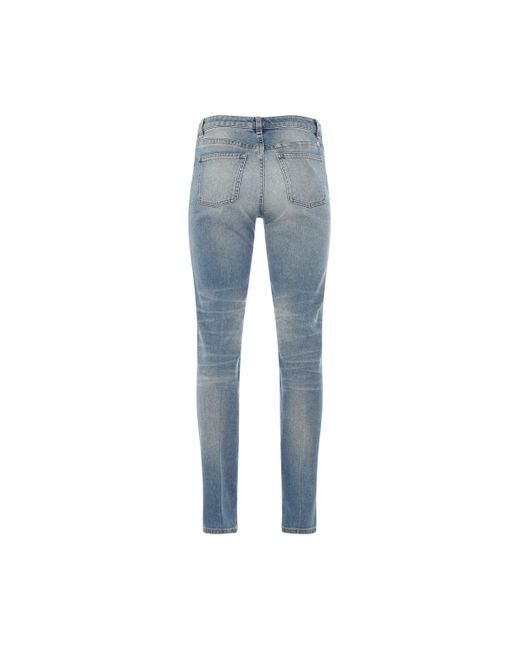 Givenchy Blue Washed Stretch Denim Jeans, Light, 100% Cotton