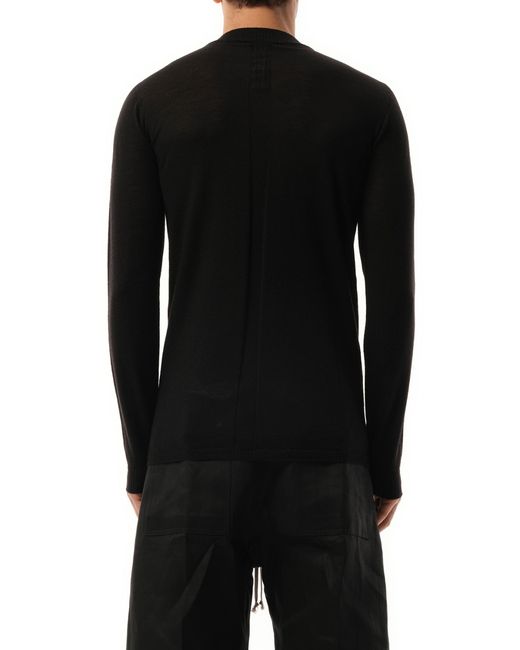 Rick Owens Black Level Lupetto Sweater, Round Neck, Long Sleeves, 100% Wool, Size: Small for men