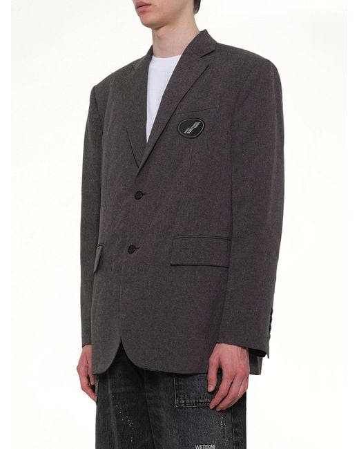 we11done Gray Oversized Suit Logo Blazer for men