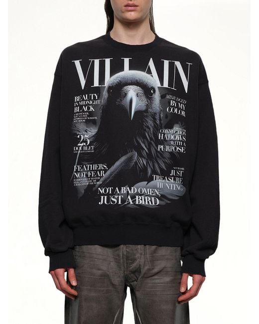 Doublet Black Villain Cover Print Sweat Shirt for men