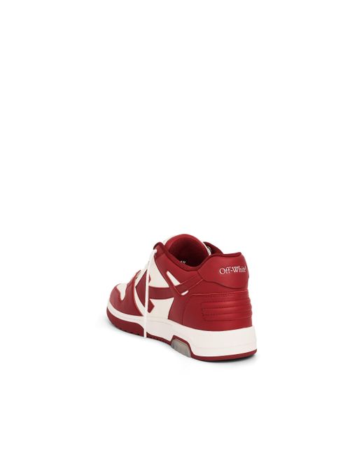 Off-White c/o Virgil Abloh Red Off- Out Of Office Calf Leather Sneakers, /Burgundy, 100% Rubber for men