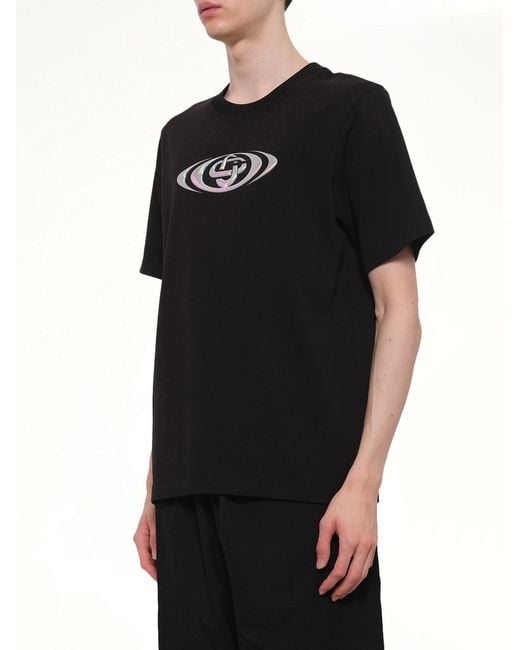 Casablanca Black Warped Logo Classic T-Shirt for men