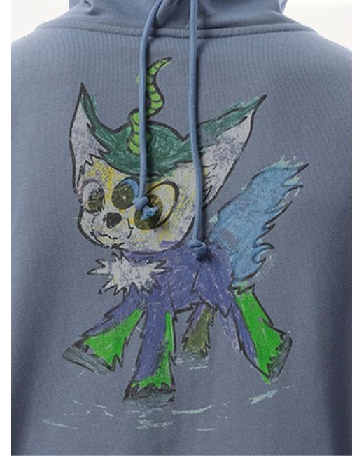 we11done Blue Twin All Around Hoodie Zip-Up, 100% Cotton for men