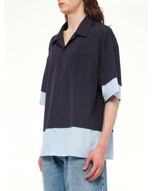 Loewe Blue Short Sleeve Shirt for men
