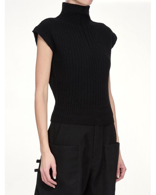 Rick Owens Black Sl Turtle Cable Sweater, Long Sleeves, 100% New Wool