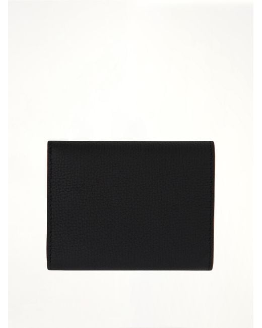 Loewe Black Anagram Trifold Wallet Pebble Grain Calfskin