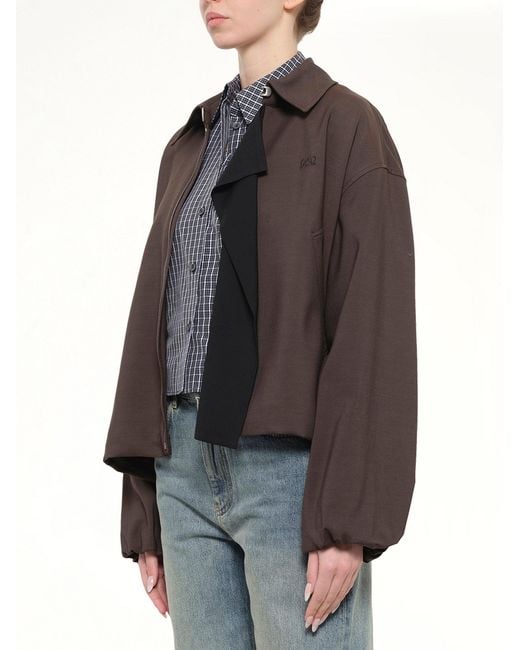 Loewe Black Fluid Viscose & Wool Jacket