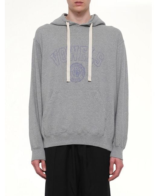 vowels Gray Faded Collegiate Hoodie for men