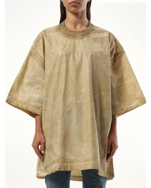 Rick Owens Natural Tommy T, Short Sleeves, 100% Cotton
