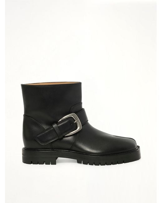 Maison Margiela Black Tabi County Buckle Ankle Boots
