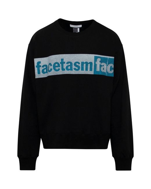 Facetasm Black Logo Print Xxl Sweat for men