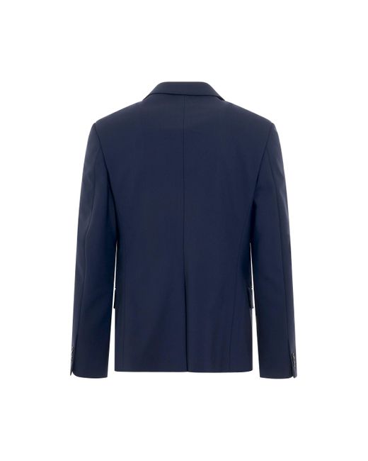Off-White c/o Virgil Abloh Blue Off- Buckleup Techwool Slim Fit Jacket Blazer, Long Sleeves, , 100% Cotton for men