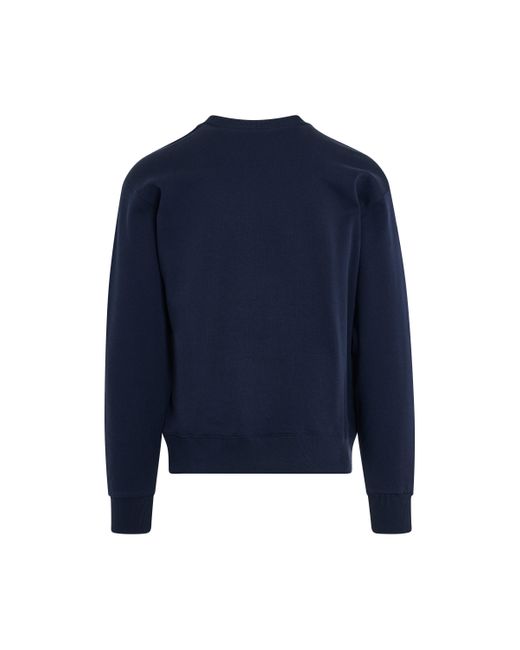 KENZO Blue 'Drawn Varsity Classic Sweatshirt, Long Sleeves, Midnight, 100% Cotton, Size: Small for men