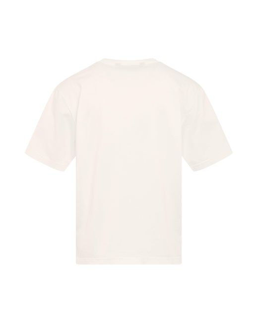 Palm Angels White 'Embroidered Logo Slim T-Shirt, Short Sleeves, , 100% Cotton, Size: Small for men