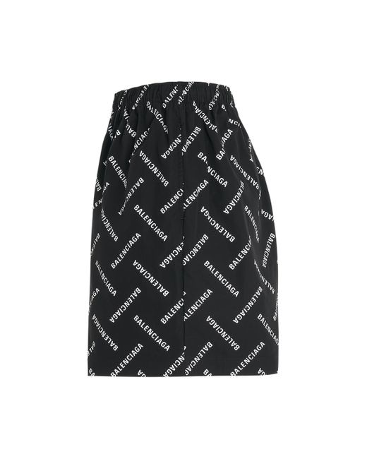 Balenciaga Black All-Over Logo Pyjama Shorts, /, 100% Cotton for men