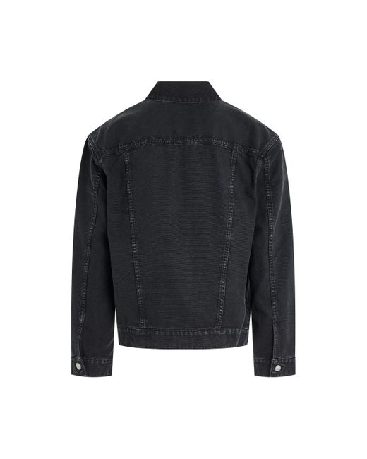 1017 ALYX 9SM Black Buckle Denim Jacket, Long Sleeves, Washed, 100% Cotton, Size: Medium for men