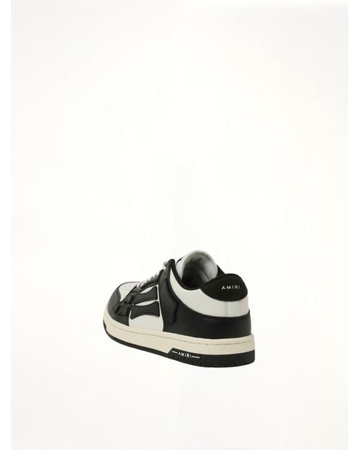 Amiri White Skeleton Low Sneakers, 100% Calf Leather for men