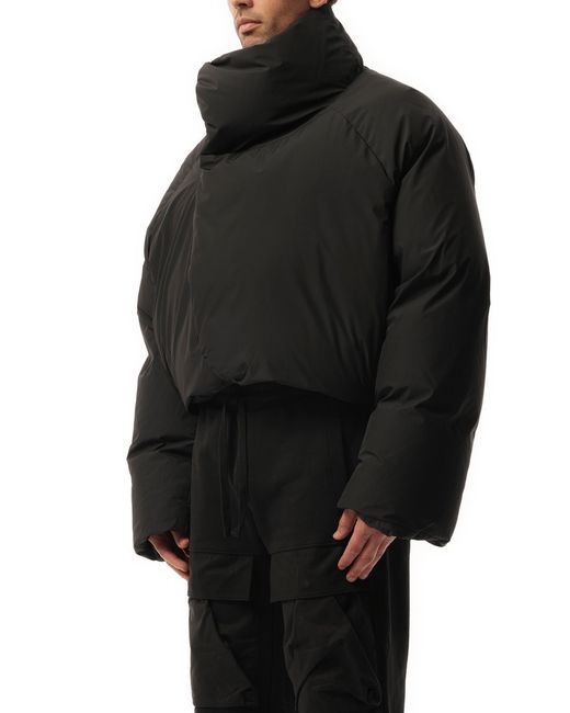 Entire studios Black Dbl Puffer Jacket, Long Sleeves, 100% Polyester, Size: Medium for men