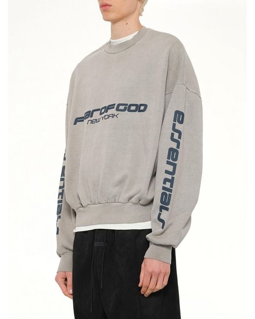 Fear Of God Gray Cropped Relaxed Sweatshirt for men