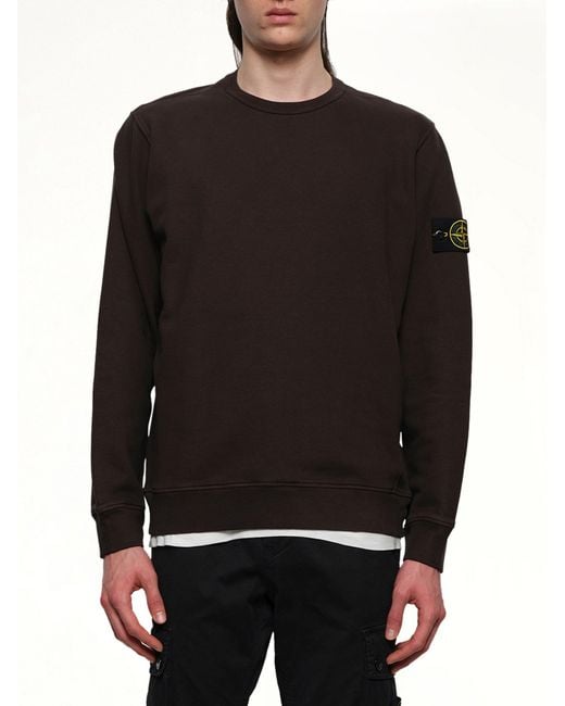 Stone Island Gray 610002 Sweatshirt, 100% Cotton, Size: Medium for men