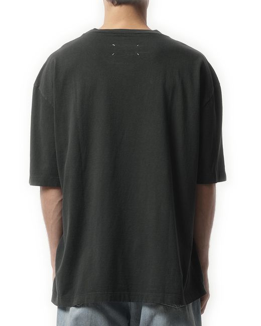 Maison Margiela Black Number Logo T-Shirt, Short Sleeves, 100% Cotton for men