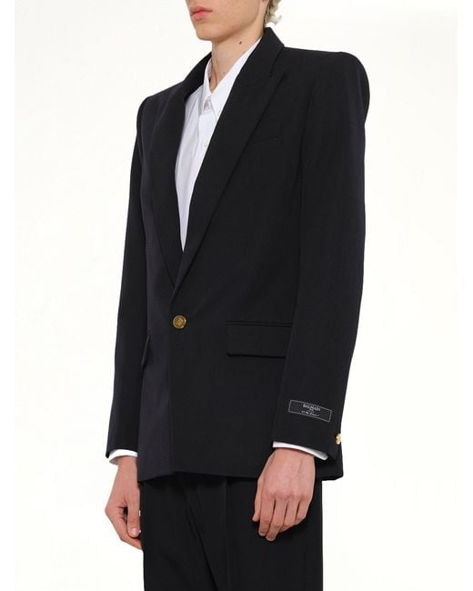 Balmain Black 1 Btn Gdp Jacket for men