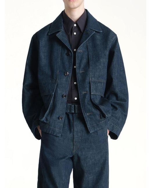 Lemaire Blue Boxy Jacket for men