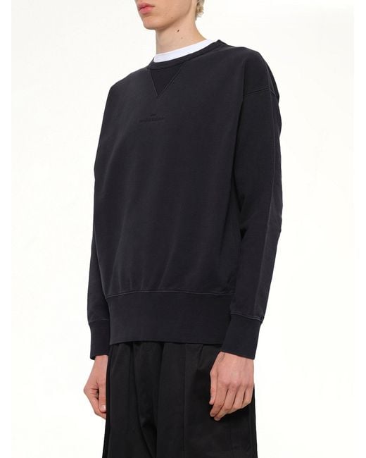 Maison Margiela Blue Cotton Fleece Sweatshirt for men