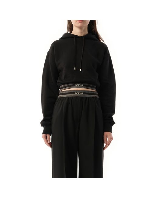 Loewe Black 'Cropped Hoodie, , 100% Cotton, Size: Small