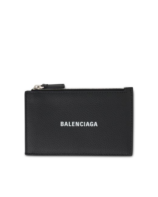 Balenciaga Black Cash Long Coin And Card Holder, /, 100% Calfskin for men