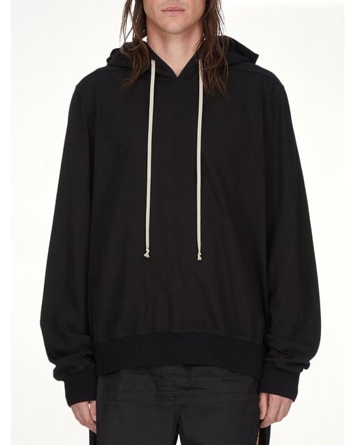 Rick Owens Black Pullover Hoodie for men