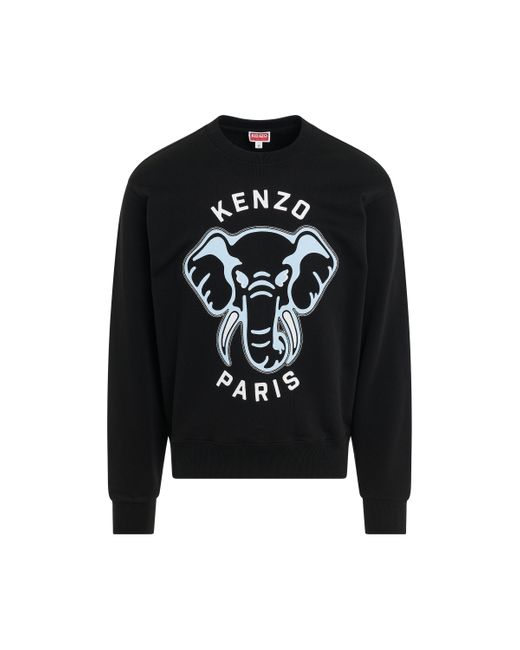KENZO Black 'Elephant Classic Sweatshirt, Long Sleeves, , 100% Cotton, Size: Small for men