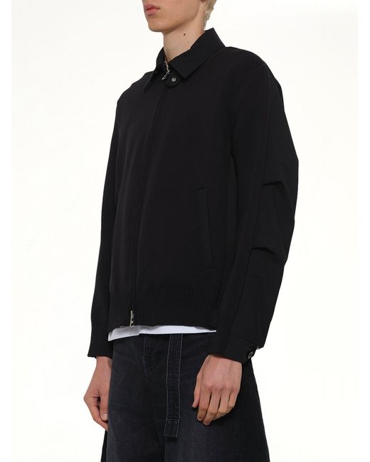 Sacai Black Weathercloth X Knit Blouson for men