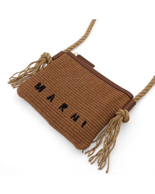 MARNI: Marcel bag in woven raffia - Rope