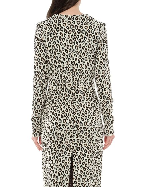 Givenchy White Leopard Jacq Midi Dress, Size: Small