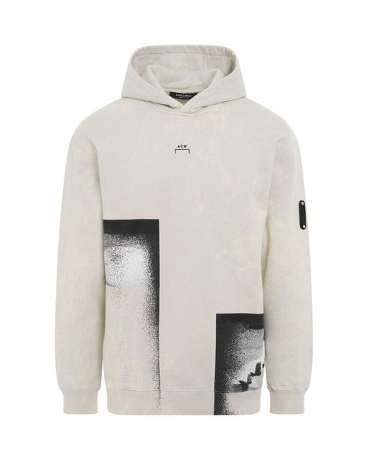 A_COLD_WALL* White Bouchards Photographic Print Hoodie, Long Sleeves, 100% Cotton, Size: Large for men