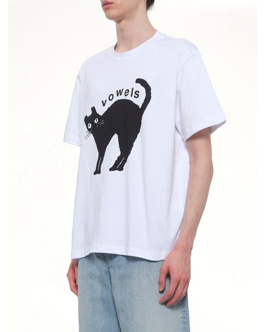 vowels White Kitty T-Shirt for men