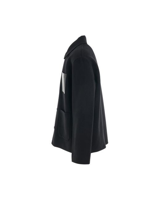 Loewe Black Leather Pocket Workwear Bomber Jacket, , 100% Wool for men