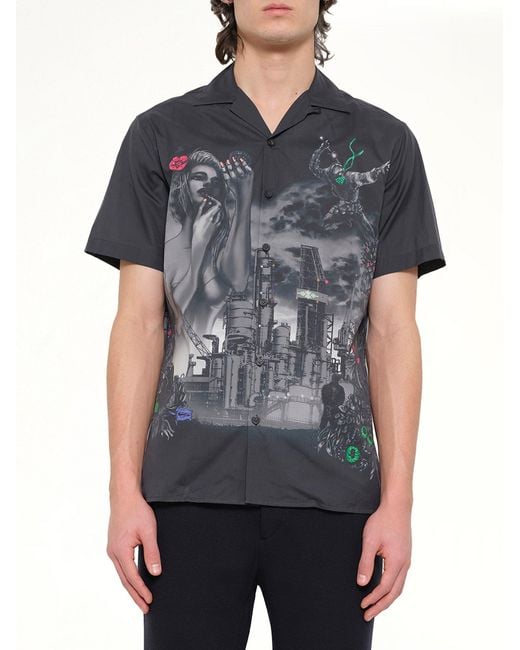 Lanvin Gray Bowling Shirt for men