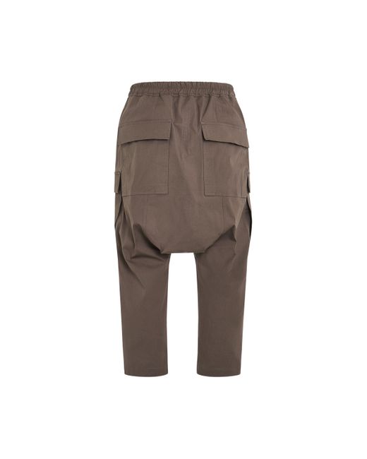 Rick Owens Brown Heavy Cotton Cargo Cropped Pants, , 100% Cotton for men