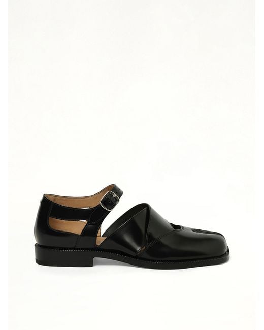 Maison Margiela Black Tabi Toe Cut Out Sandals
