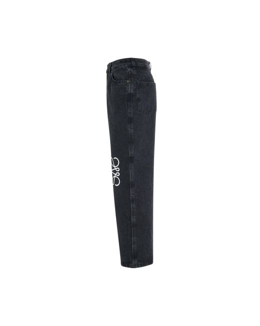 Loewe Black Anagram Baggy Jeans Af, Denim, 100% Cotton for men