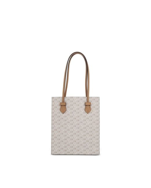Moreau White Cannes Vertical Tote Mm With Stripes, 100% Canvas