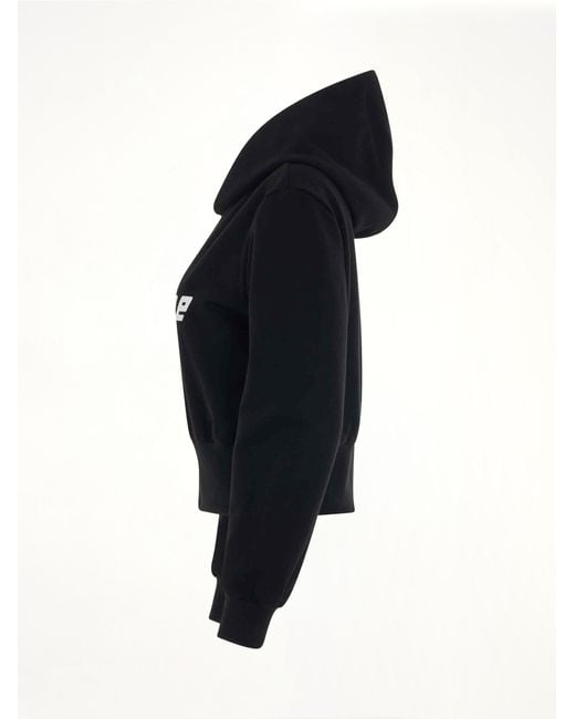 we11done Black Lettering Symbol Crop Hoodie for men