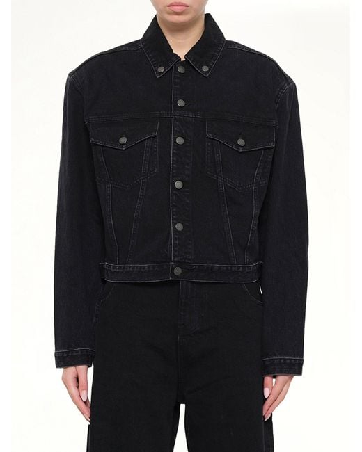 Entire studios Black Shrunken Denim Jacket