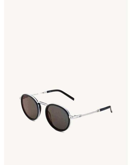 Hublot White Matte Rounded Sunglasses With Mirror Lens for men