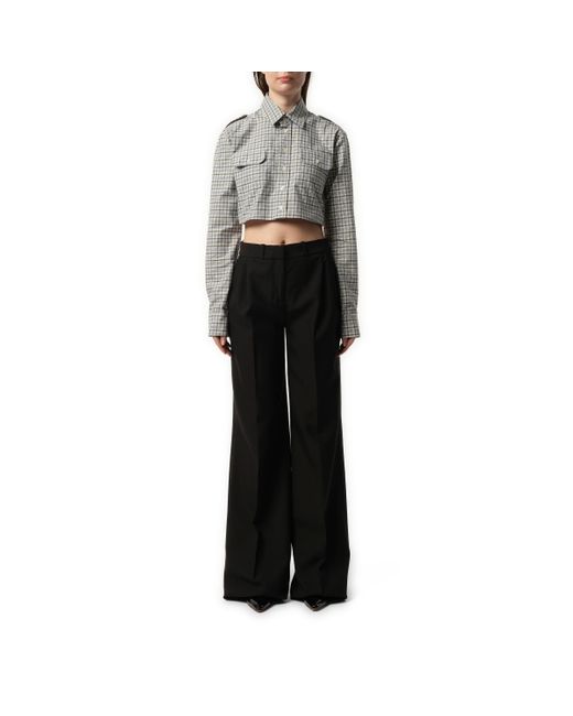 Coperni Gray 'Cropped Shirt, Long Sleeves, /, 100% Cotton, Size: Small