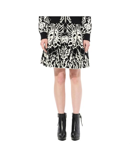 Alexander McQueen Black Jacquard Mini Skirt