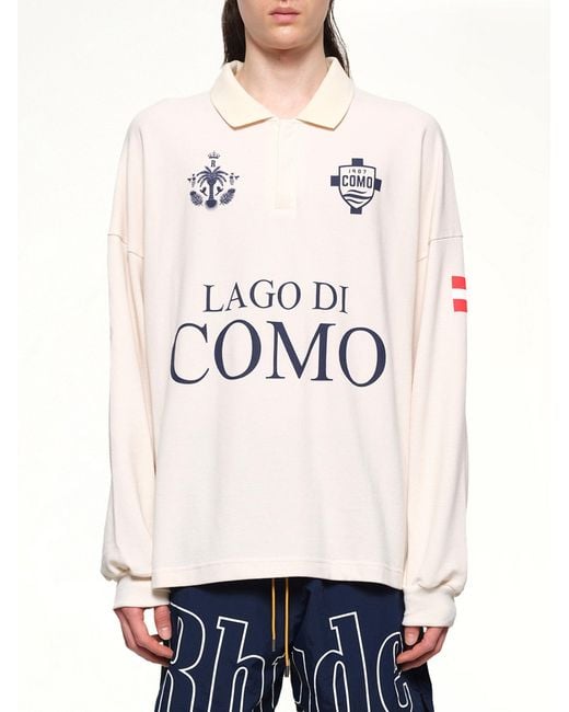 Rhude Natural Fc Como Pique Polo for men