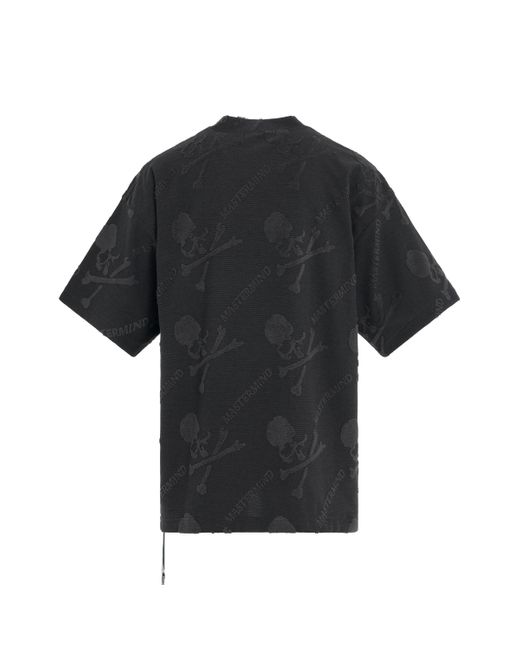 Mastermind Japan Black 'Pile Monogram Oversized T-Shirt, , 100% Cotton, Size: Small for men